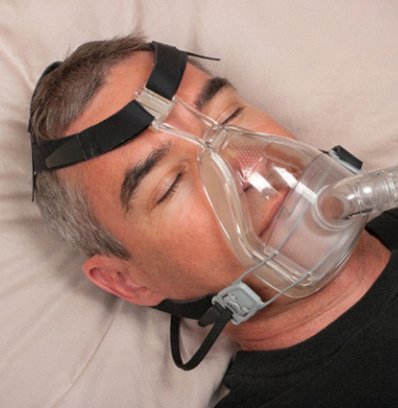 Man wearing a CPAP mask