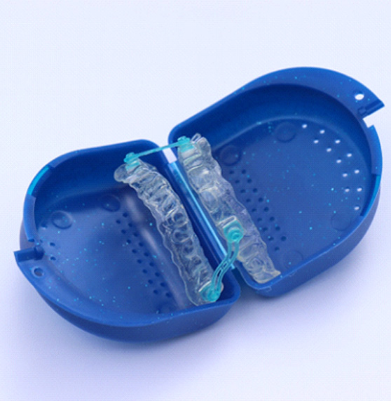 Oral appliance in a plastic container