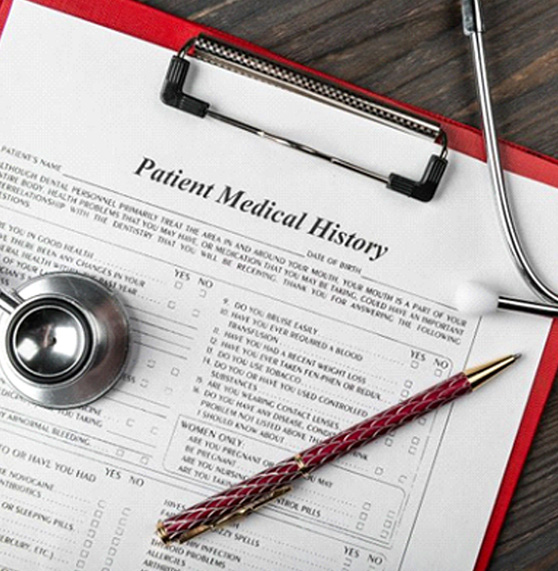a form for patient medical history
