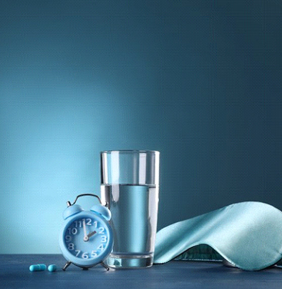 bedside clock and sleep mask