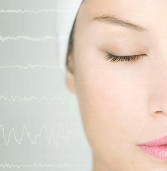 a person undergoing a sleep study